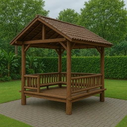 saung kayu kelapa, gazebo kayu kelapa, saung kayu kelapa 3x3, gazebo kayu kelapa 3x3, gazebo kayu kelapa atap pelana