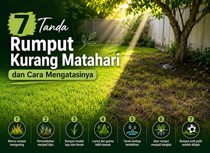 7 Tanda Rumput Kurang Matahari dan Cara Mengatasinya
