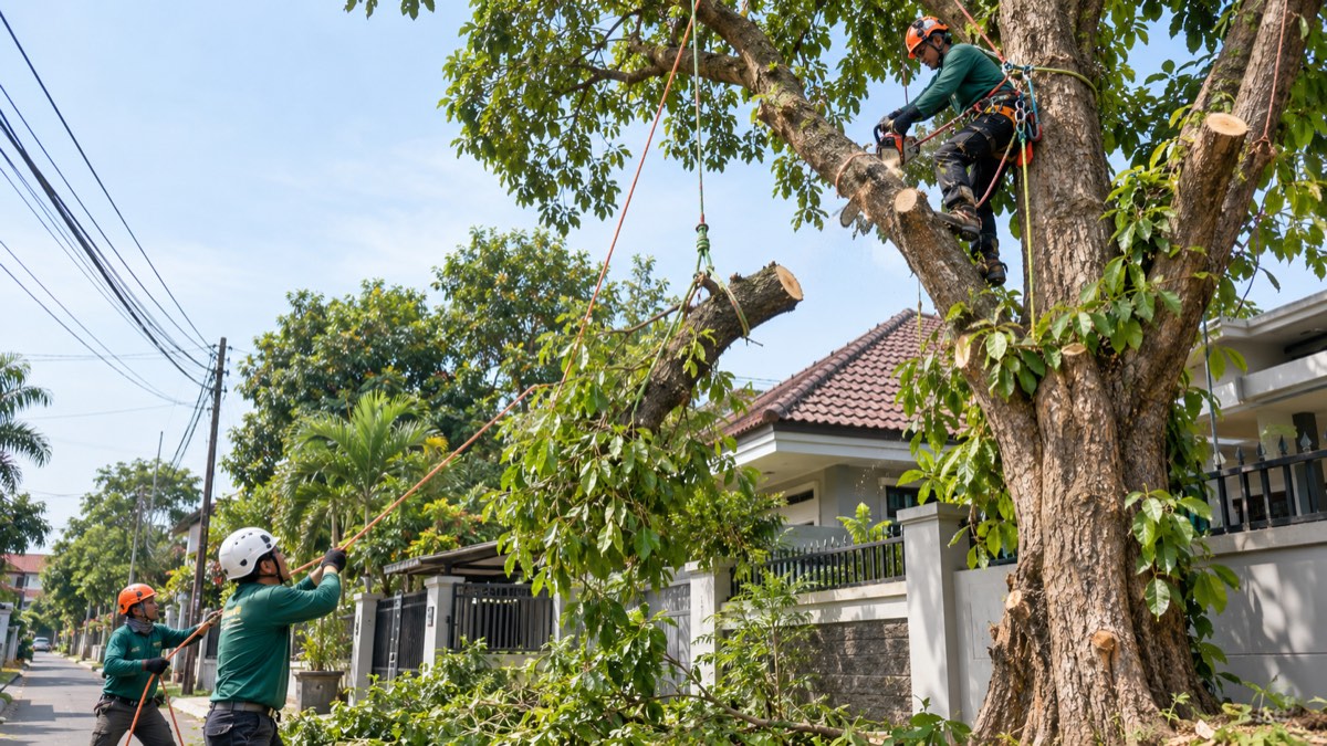 Cara Aman Menangani Pohon Dekat Rumah dan Kabel