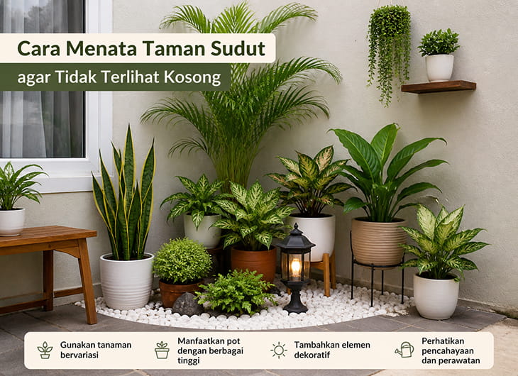 Cara Menata Taman Sudut agar Tidak Terlihat Kosong