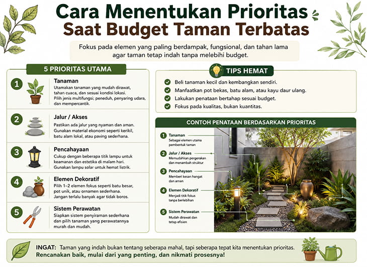 Cara Menentukan Prioritas Saat Budget Taman Terbatas
