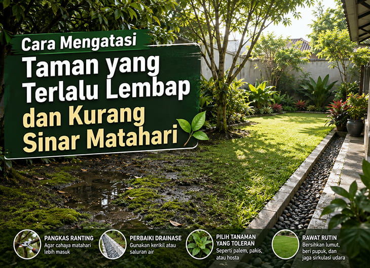 Cara Mengatasi Taman yang Terlalu Lembap dan Kurang Sinar Matahari