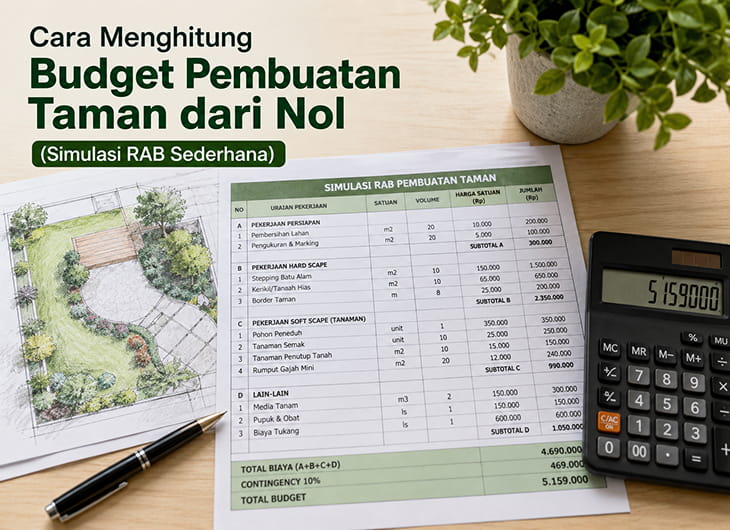 Cara Menghitung Budget Pembuatan Taman dari Nol (Simulasi RAB Sederhana)
