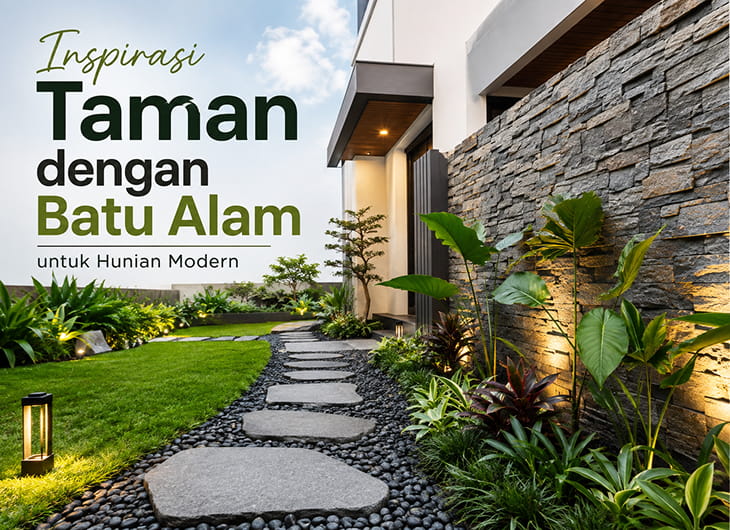 Inspirasi Taman dengan Batu Alam untuk Hunian Modern