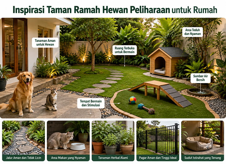 Inspirasi Taman Ramah Hewan Peliharaan untuk Rumah