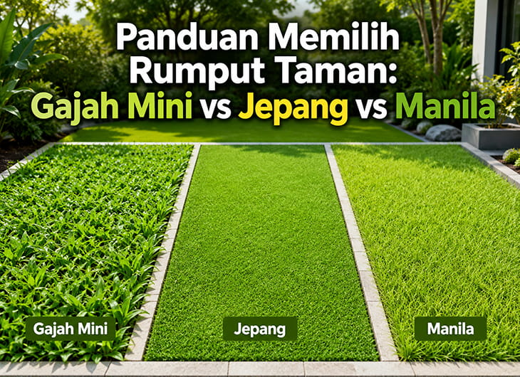 Panduan Memilih Rumput Taman: Gajah Mini vs Jepang vs Manila