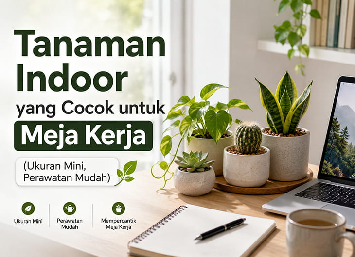 Tanaman Indoor yang Cocok untuk Meja Kerja (Ukuran Mini, Perawatan Mudah)