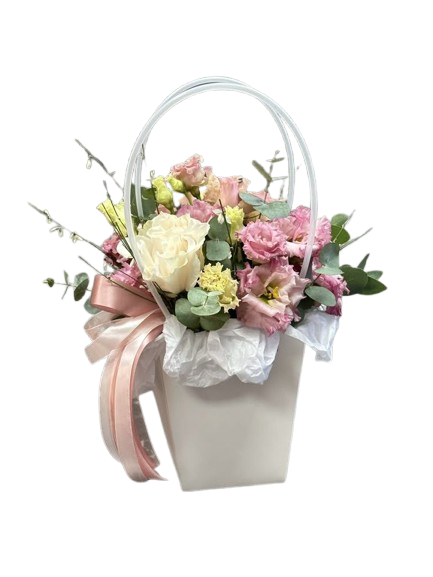 BOX BUNGA MAWAR PINK