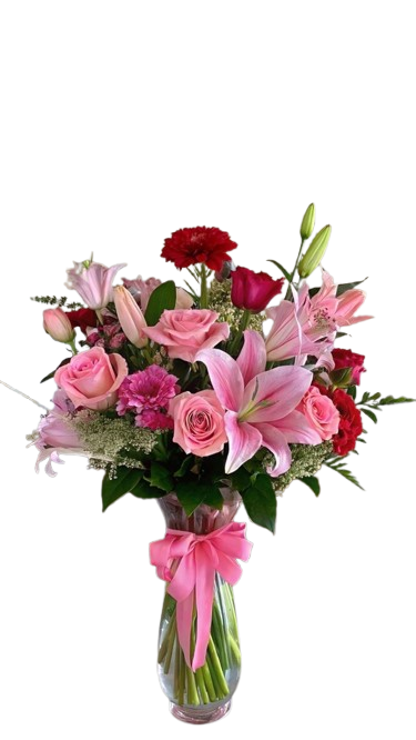 KARANGAN BUNGA LILY DAN MAWAR