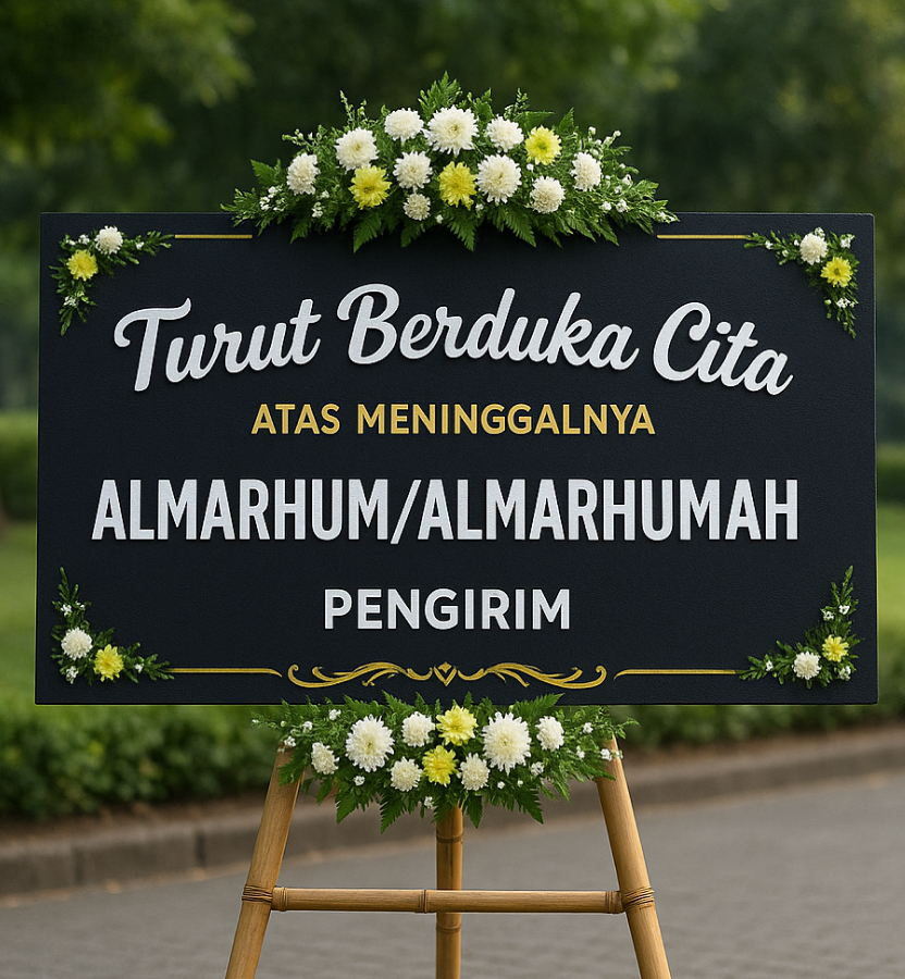 Karangan Bunga Papan Duka Cita