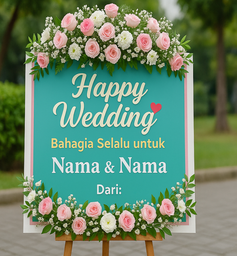 Karangan Bunga Papan Pernikahan