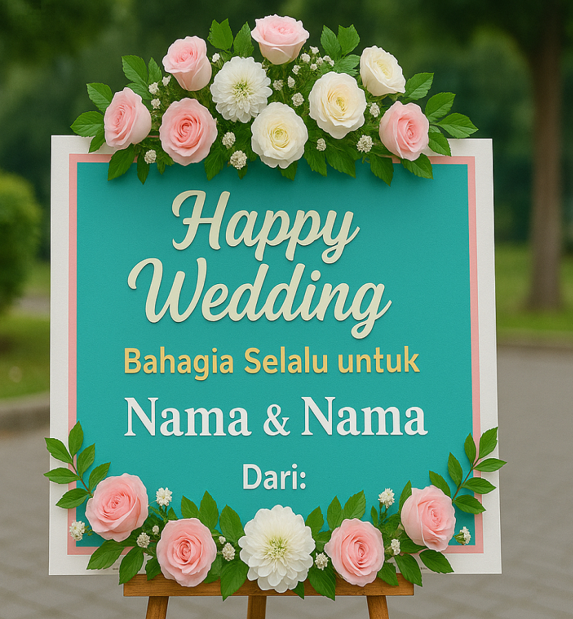 Karangan Bunga Papan Pernikahan