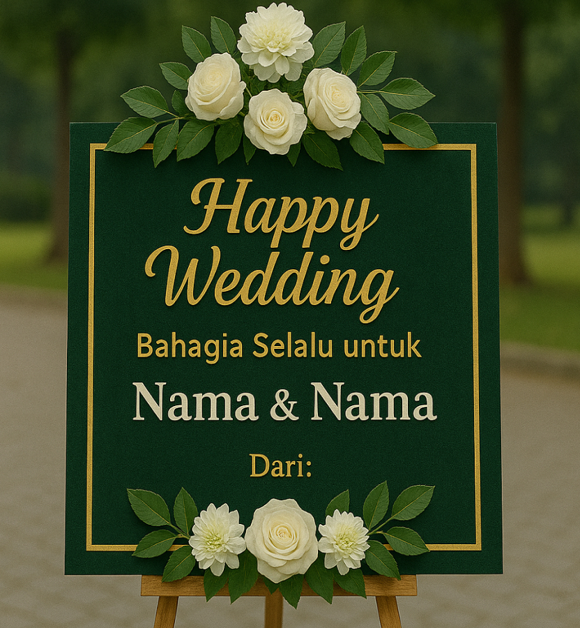 Karangan Bunga Papan Pernikahan
