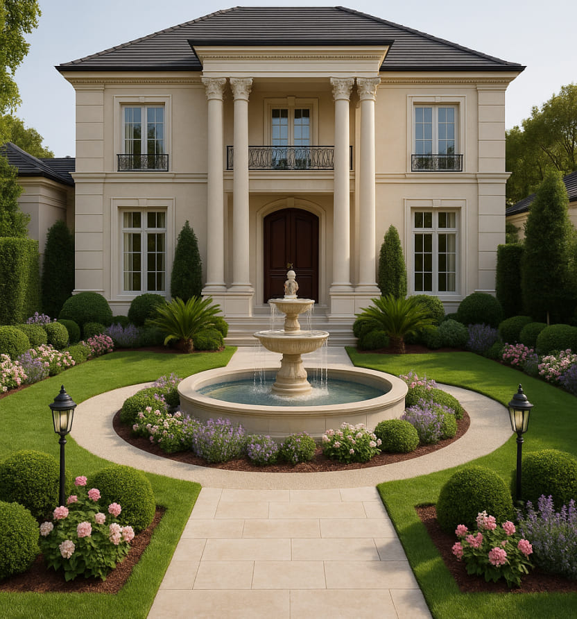 Taman depan rumah mewah